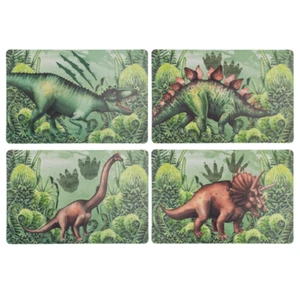Set Of 4 Placemats Dinosaur Design Plastic Rectangular Dining Table Mat Kitchen - Picture 1 of 5