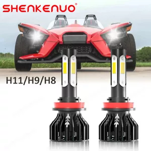 Xenon White COB LED Bulbs Headlight Center Light For Polaris Slingshot S SL SLR - Picture 1 of 13