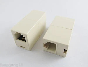 RJ-11 Telefon Linia telefoniczna Kabel Łącznik Przedłużacz Złącze Gniazdo Adapter Nowy - Zdjęcie 1 z 3
