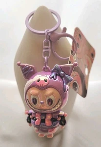 Labubu x Kuromi rosa/lila Schlüsselanhänger/Rucksack/Taschenanhänger "Monster" 3,5" Länge - Bild 1 von 5