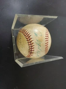 JIM CATFISH HUNTER/Jim Palmer Dual SIGNED  BASEBALL RO-A Bobby Brown Ball 100% - Picture 1 of 6