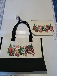 Teacher Gift Christmas Tote Bag Zipper Pouch Canvas  - Picture 1 of 9