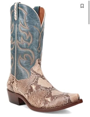 Bota de Vaquero Dan Post Para Hombre - Pitón Exótica - Puntera Cortada Talla 10D Foto 1 de 4