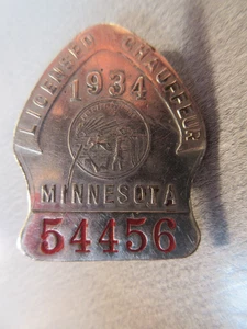Insignia de chofer con licencia de Minnesota 1934 - Imagen 1 de 2