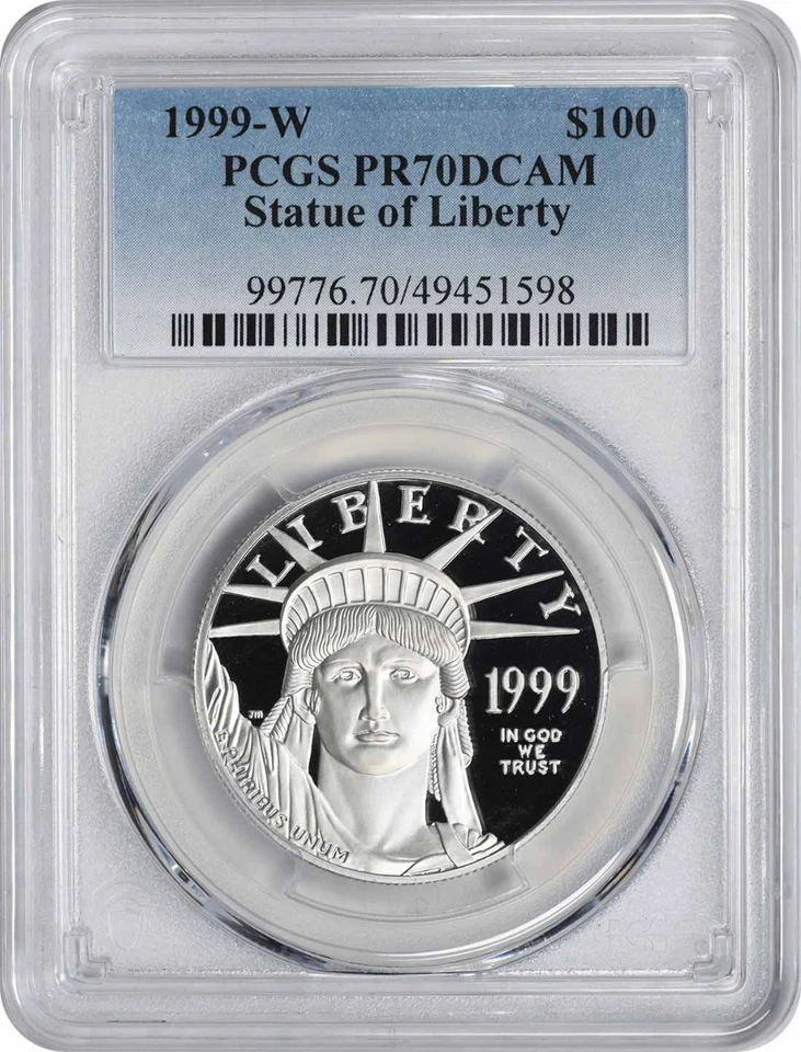 1999-W $100 American Platinum Eagle PR70DCAM PCGS - Image 1 of 2