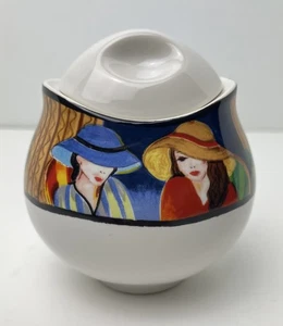 Vintage Art Deco Sango Furio Misono Cafe Paris Zuckerdose mit Deckel 1994 - Bild 1 von 11