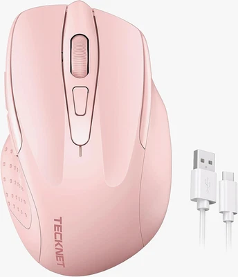 TECKNET Silent wiederaufladbare Funkmaus - Kabellose optische Maus-4800 DPI-NEU - Bild 1 von 4