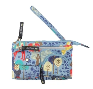 Women’s Lily Bloom Blue/Multi Dogs Kim Multiple Zippers Wristlet/Wallet New - Picture 1 of 9