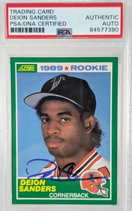 Deion Sanders 1989 Score RC - On card auto Clean Sig - PSA/DNA Certified #246 - Picture 1 of 8