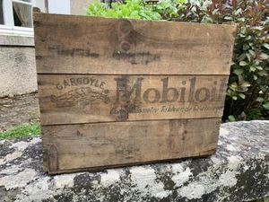 Mobiloil Gargoyle Holzkiste Öldose 40er Deko Garage Oldtimer Transport Kiste 🏁 - Bild 1 von 16