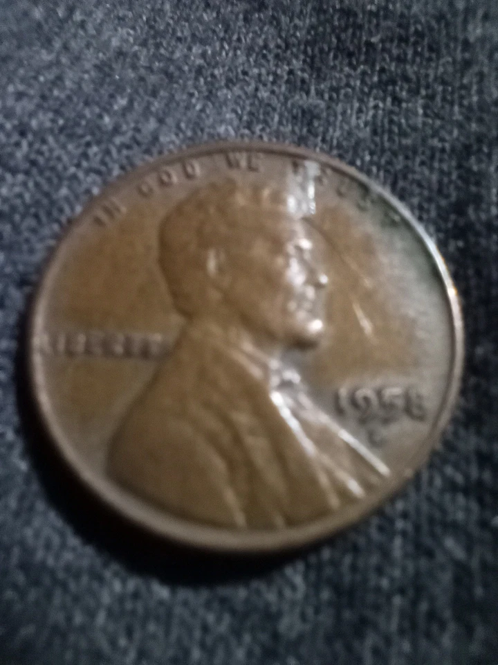 Off Center Strike ~ 1956 D Lincoln Wheat Centavo 1C ~ Bonito centavo error como nuevo Foto 1 de 1