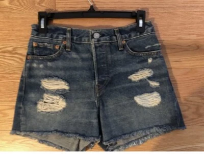 Pantalones Cortos Vaqueros Levi's Wedgie Azul Denim Talla 26 Excelente Estado Foto 1 de 4