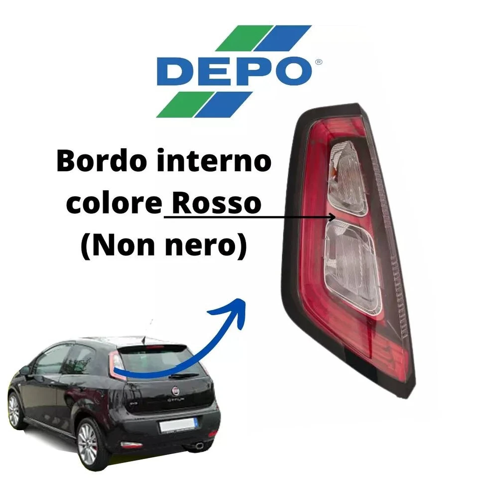 FARO SINISTRO FIAT PUNTO EVO FANALE POSTERIORE GRUPPO OTTICO BORDO INTERNO ROSSO - Immagine 1 di 4