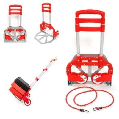 170 lbs Folding Aluminium Cart Luggage Trolley Hand Truck with Bungee Cord - Image 1 of 4