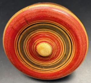 Juguete de madera hecho a mano vintage tapa giratoria 4 3/4" JAPÓN - Imagen 1 de 3