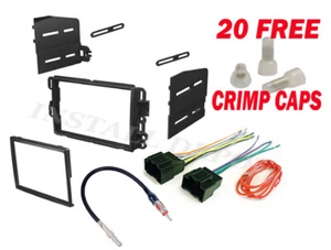 CAR STEREO DOUBLE 2 DIN RADIO DASH INSTALLATION BEZEL TRIM KIT + WIRING HARNESS - Picture 1 of 2