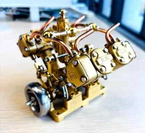 R.W. 4-Cylinder V4 Retro Steam Model Engine for 90cm+ RC Steam Boats NIB - Picture 1 of 8
