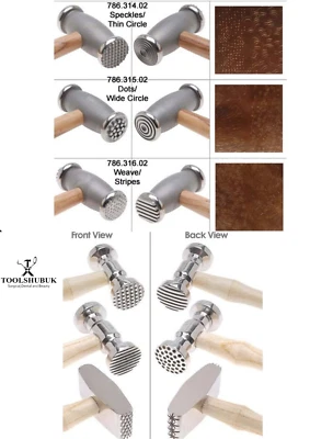 Double-Sided Metal Jewelry Texture Chasing Repousse Hammer 12-Patterns -6pcs - - Image 1 of 4
