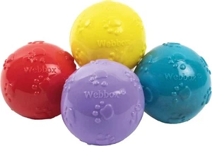 Webbox Fun & Squeaky Balls (4 Pack) - Boredom Buster Dog Toys - Picture 1 of 7