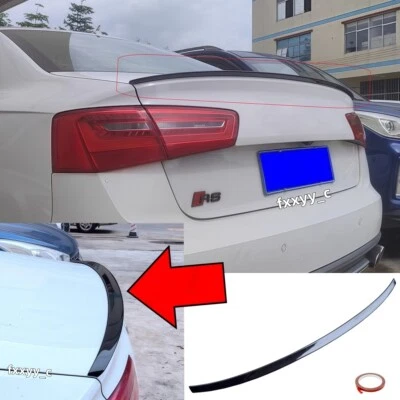 FOR 2012-2018 AUDI A6 SEDAN GLOSS BLACK "S6 STYLE" REAR TRUNK SPOILER WING - Image 1 of 4