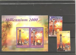 MNH 2 stamps and 1 Block commermorate Millennium - Picture 1 of 1