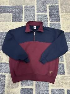 Vintage Russell Athletic Sweatshirt Mens Sz XXL Quarter Zip Fleece Made in USA - Picture 1 of 7