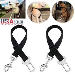 2Pcs Pet Dog Seat Belt Adjustable Travel Car Safety Harnesses Lead Restraint USA - Picture 1 of 14