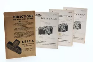 Original 1938 LEITZ Leica Camera model G DIRECTIONS Part I, II, III in Envelope - Picture 1 of 12