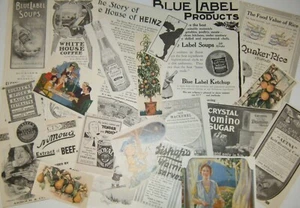 1906-11 Food Advertising Print Ads Lot Scrap Craft Heinz Campbells Armour 20+ - Picture 1 of 11