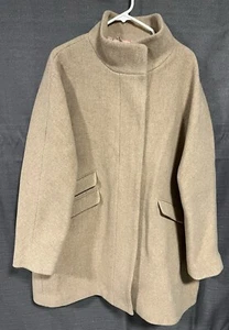 J Crew cocoon coat in Italian stadium cloth wool sandstone size 22 - Picture 1 of 12