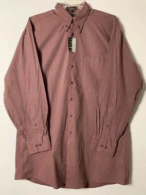 Camisa social masculina listrada manga comprida J. Ferrar 100% algodão grande e alta tamanho 16,5 - Imagem 1 de 4