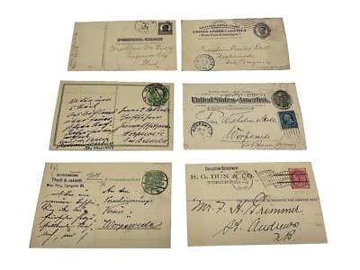 United States And Germany Antique Postal Cards Canceled And Used, Lot of 6 AS-IS - Image 1 of 4