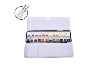VibrantArt Watercolor Paint Set - 24 Colors with Iron Box, Separate Palette, and - Picture 1 of 4