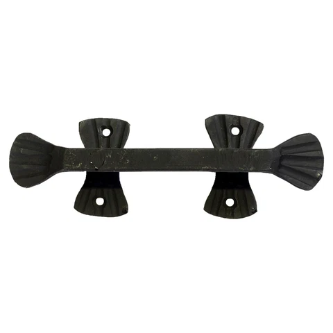 Butterfly Handle Hand Wrought Iron Crimped Ends Cabinet or Entry Hardware 6 7/8" Cover