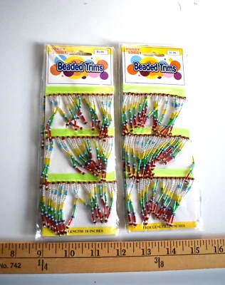 Borde de cuentas con cinta de satén verde 18" de largo x 2 1/2 pulgadas de ancho 2 paquetes nuevos Foto 1 de 2