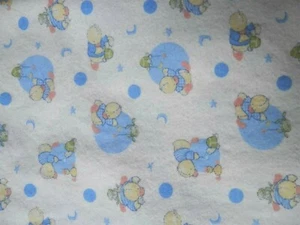 Vintage Little Me Baby Flannel Cotton Duck Turtle Crab Frog Star Moon Blanket - Picture 1 of 5