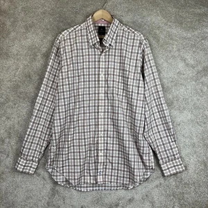 Tailorbyrd Shirt Mens Extra Large Brown Plaid Long Sleeve Button Front- 6194 - Picture 1 of 13