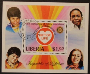 Liberia: Michel blocco n. 94 "75 J. Int. Rotary Club" del 1979, timbrato - Foto 1 di 1