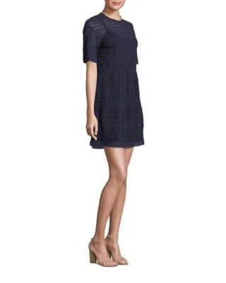 NWT M MISSONI ZIGZAG NAVY BLUE A-LINE SHORT SLEEVE  DRESS SIZE M $795 - Image 1 of 4