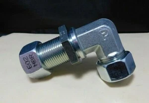 (1 Pc) Parker, WSV22LCF, EO/EO 90 Degree Elbow, Bulkhead Union-WSV,NEW - Picture 1 of 4