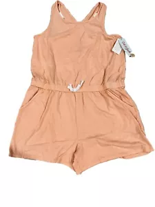 Girls' Cross Back Knit Romper - Cat & Jack Peach Orange XXL (16/18) - Picture 1 of 2