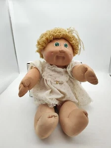 Vintage-Cabbage Patch Kids Doll 1985-Blonde Hair/Green Eyes-Collectors-Girls Toy - Picture 1 of 13