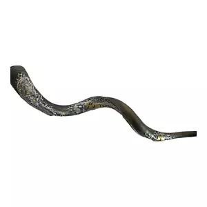 Shofar Yemenite Kudu Horn 38''+ With Sterling Silver Plated +3D Jerusalem Curved - Picture 1 of 13