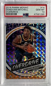 2019 PANINI MOSAIC DONOVAN MITCHELL OVERDRIVE PSA 10 GEM MT - Picture 1 of 3