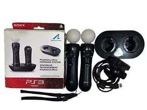 PlayStation Move Bundle PS3 Motion Controllers-Camera-Charge Station Only-Tested - Picture 1 of 16