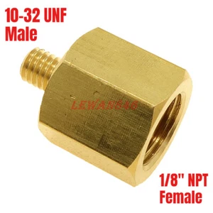 Brass Pipe Fitting Adapter 10-32 UNF X 1/8" Female NPT - Imagen 1 de 5