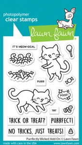 Lawn Fawn Purrfectly Wicked Add-on Stamp 15pc - Picture 1 of 3