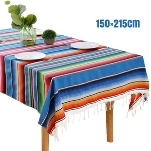 150x215 Mexican Serape Blanket Tablecloth Serape Picnic Mat Wedding Party Decor - Picture 1 of 9