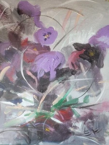Acrylic Original Painting On Canvas Panel 9" X 12" By Emma Edun Art - Picture 1 of 1