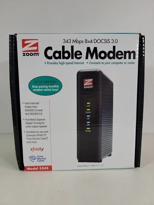 Zoom 5345 DOCSIS 3.0 343Mbps 8x4 Docsis 3.0 Cable Modem  - Image 1 of 2